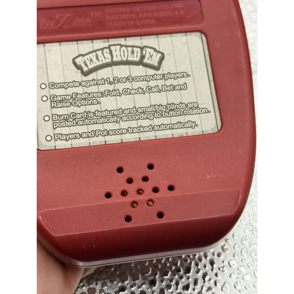 Reczone Texas Hold Em Electronic Handheld Game Travel Pocket Vtg Tested Working